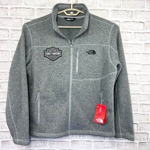 NWT🤩 |•THE NORTH FACE•| Sweater Fleece Jacket Size Large Harley-Davidson Patch